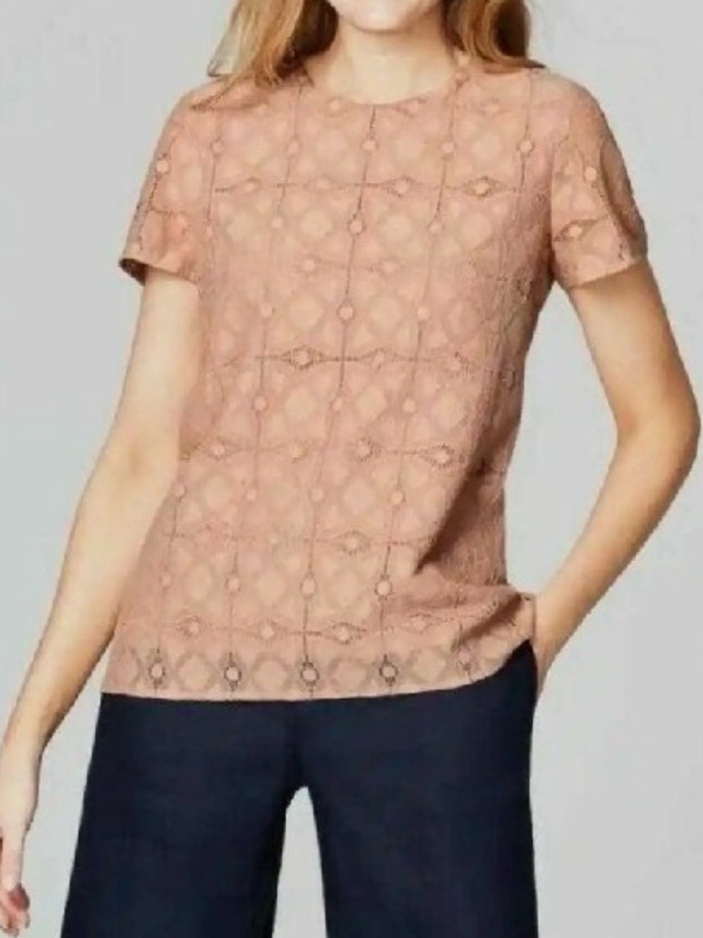 J.Jill Women's Lace Chablis Crew Neck
Blouse